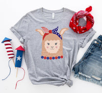Patriotic Llama Girl T-shirt - Trustymall