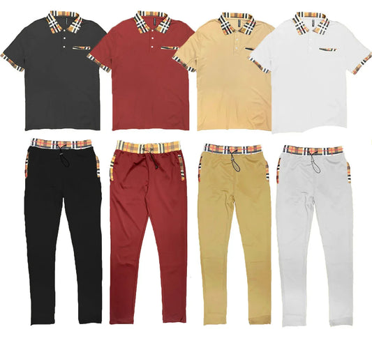 Checkered Polo and Pant Set - Trustymall