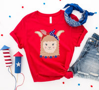 Patriotic Llama Girl T-shirt - Trustymall