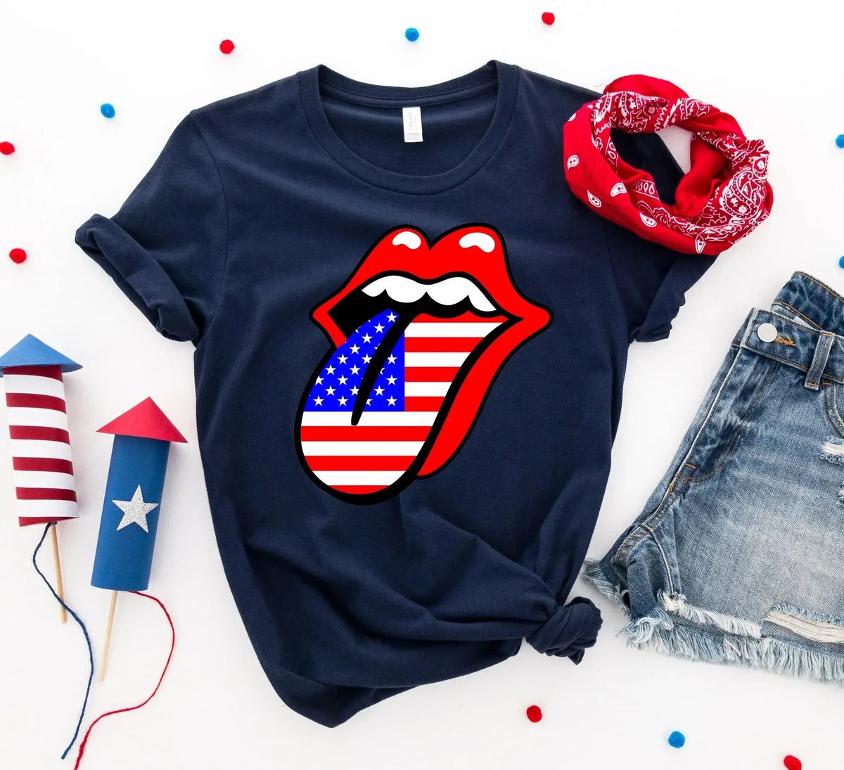 USA Lips 4th of July T-shirt - Trustymall