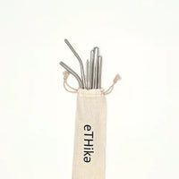 Close-up of stainless steel straws showing smooth rounded ends and polished finish.