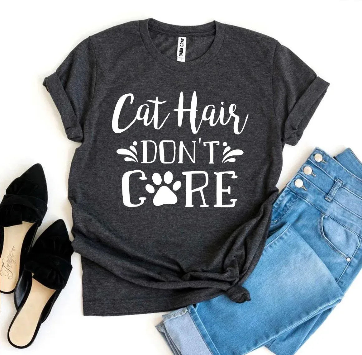 Cat Hair Don’t Care T-shirt - Trustymall