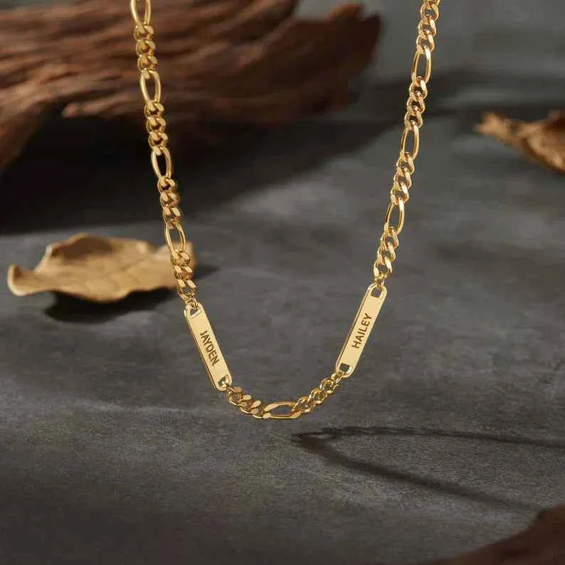 Dad Necklace With Kids Names, Engraved Dad Necklace