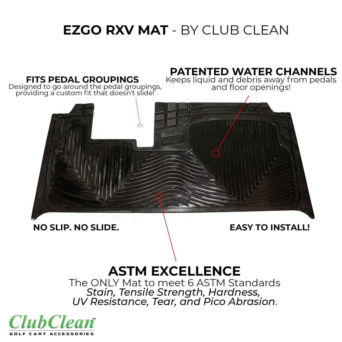 Club Clean Rubber Cart Floor Mat - Trustymall