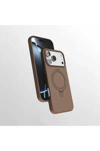 Close-up of vibrant Samara Cover case showing magnetic charging ring feature for iPhone 17 Pro.