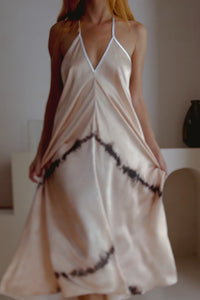 Altair Silk Halter Dress in Shibori - Trustymall