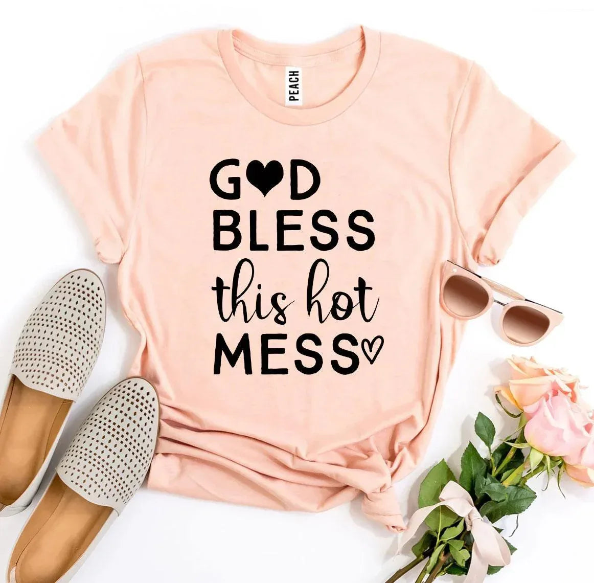 God Bless This Hot Mess T-shirt - Trustymall