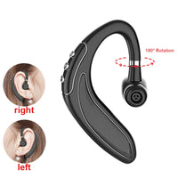Illustration showing wireless headset's 180° adjustable hook design for comfort.