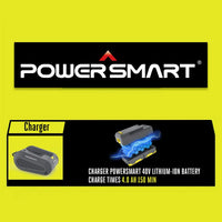 Set includes power inverter, two batteries, and charger arranged for easy visibility.