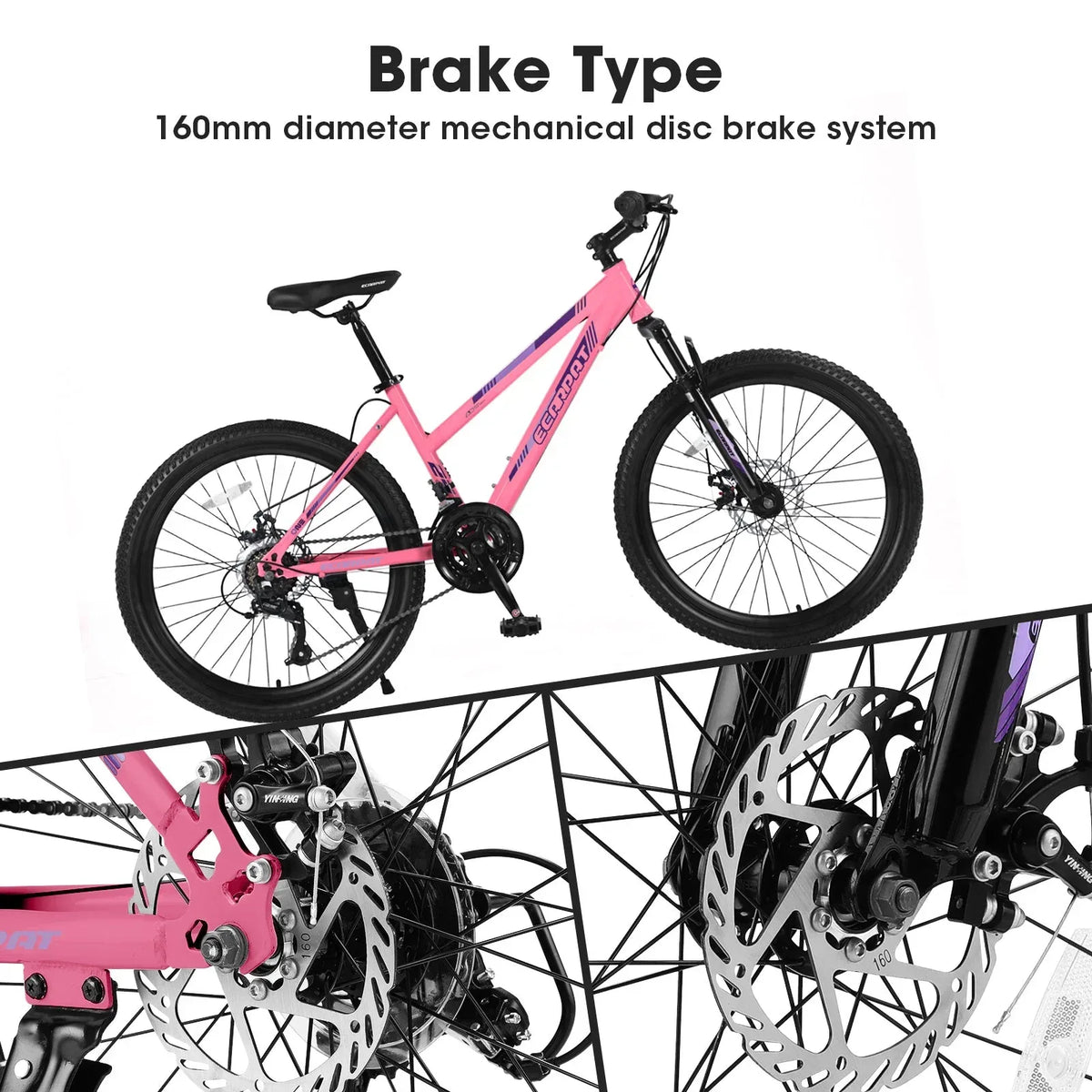 Carpat™ City-Cruizer – 26" Pink Trail Bike for Women & Teens - Trustymall