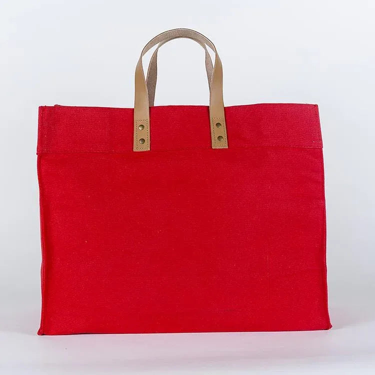 Box Tote Bag Canvas and Leather - Trustymall