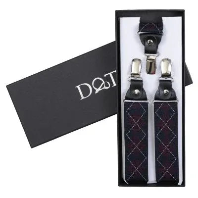 Burgundy & Navy Diamond Braces - Trustymall
