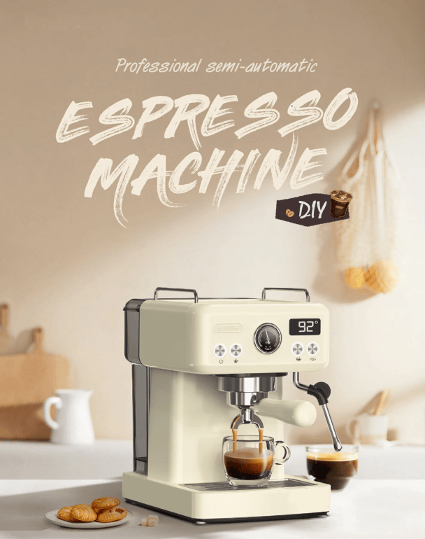 PSH10Plus-WH  20Bar Semi-Automatic Coffee Maker-Cold/Hot Brew with