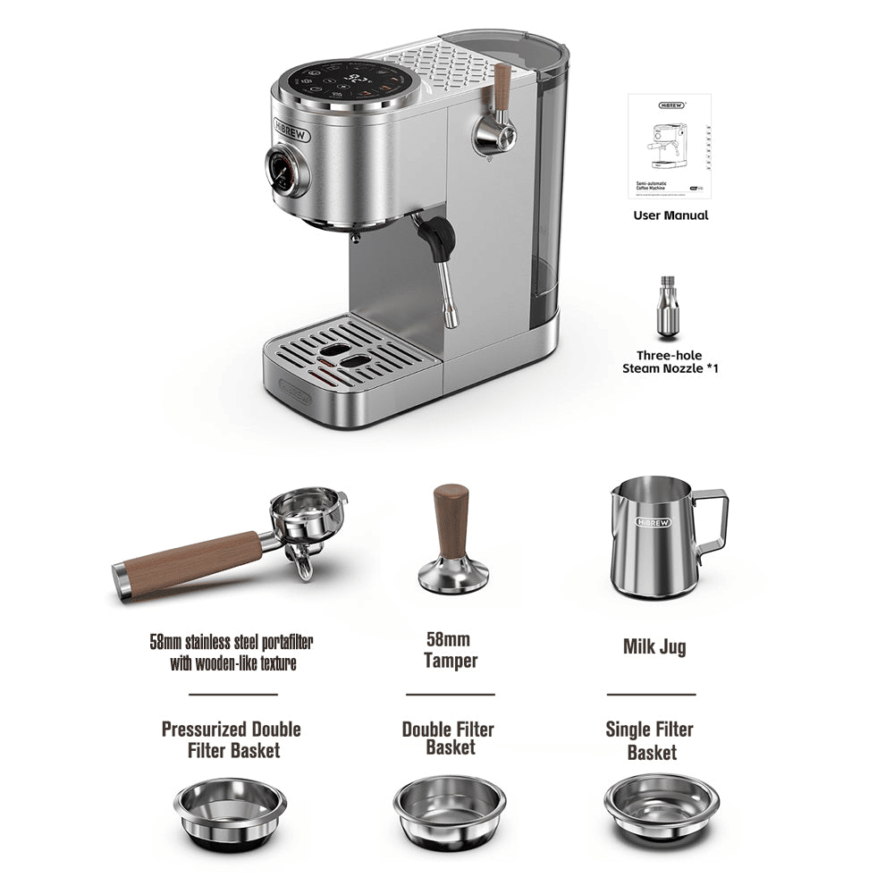 PSH13A-SL 2100W Semi-Automatic Coffee Maker-Cold/Hot Brew with 95°C