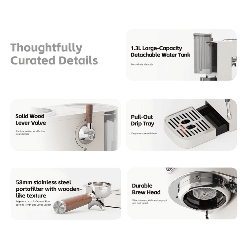 PSH13A-SL 2100W Semi-Automatic Coffee Maker-Cold/Hot Brew with 95°C