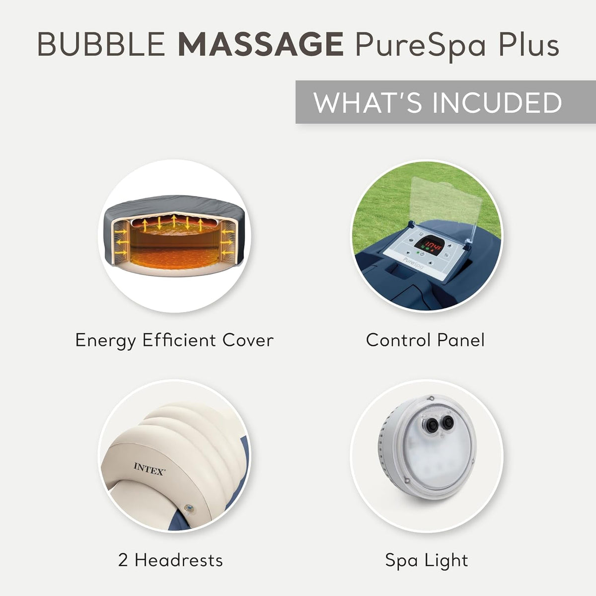 Purespa Bubble Massage Spa Set For Six With Contoured Headrests And