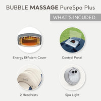 Purespa Bubble Massage Spa Set For Six With Contoured Headrests And
