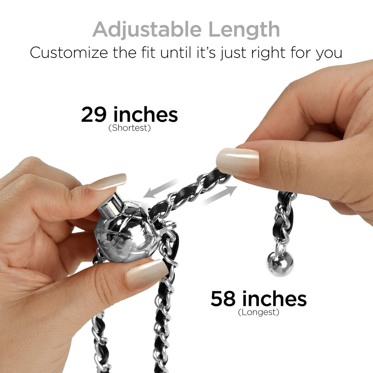 HyperGear TECHcessories Silver Chain with Black Vegan Leather - Trustymall