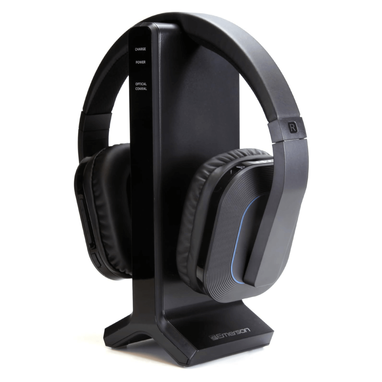 Emerson 2.4G Wireless TV Headset with High-Definition Audio and Charging Stand