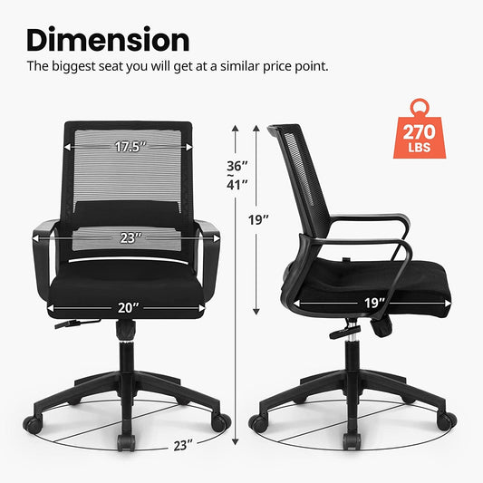 Ergonomic Swivel Chair With Adjustable Lumbar Support