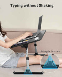 Height and Angle Adjustable Laptop Desk for Bed and Couch