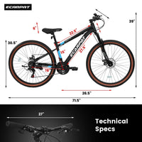 Carpat™ MTB Velocity 27 – 27.5" Aluminum Mountain Bike (21-Speed, - Trustymall