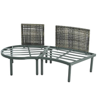 8-Piece Patio Sofa Furniture Set, Half Moon Outdoor Sectional Sofa