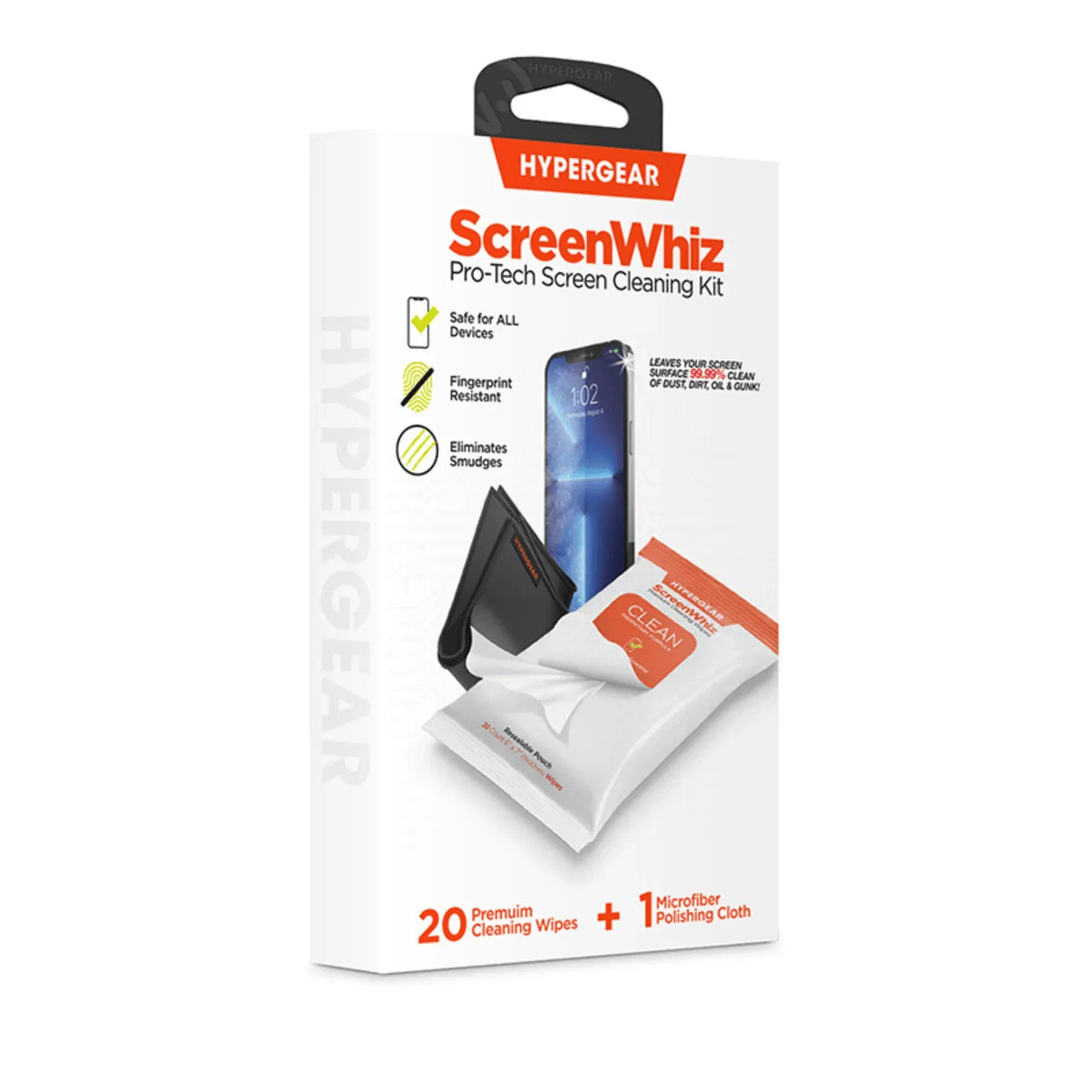 HyperGear ScreenWhiz Screen Cleaning Wipes and Cloth Kit - Trustymall