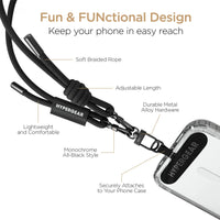 HyperGear TECHcessories Black Braided Rope Universal Crossbody Phone - Trustymall