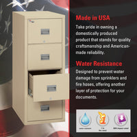 Patriot Vertical 4 Drawer Fire Safe File Cabinet 1 Hour Parchment
