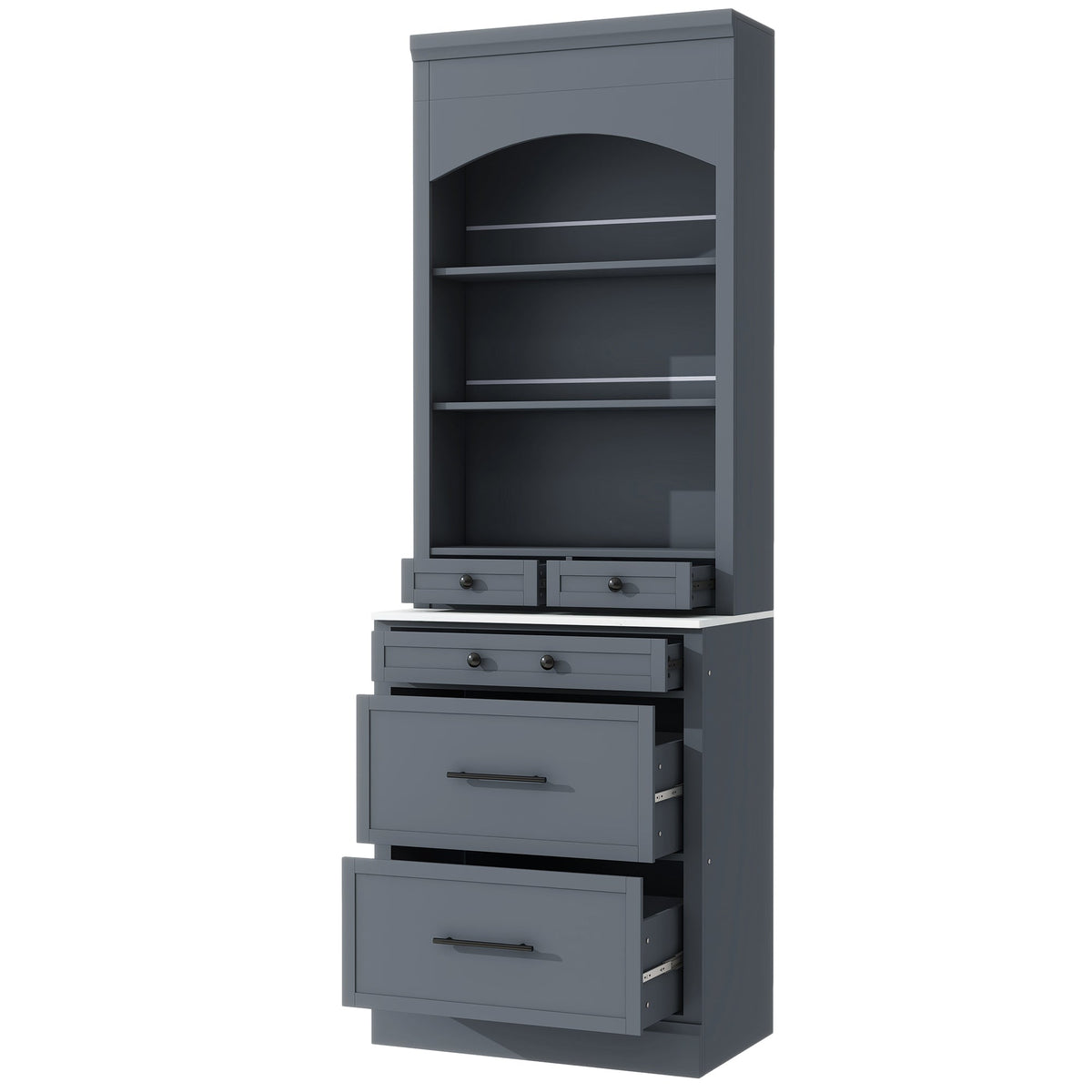 Modern 83.7inch High Kitchen Pantry, Freestanding Tall Kitchen Hutch