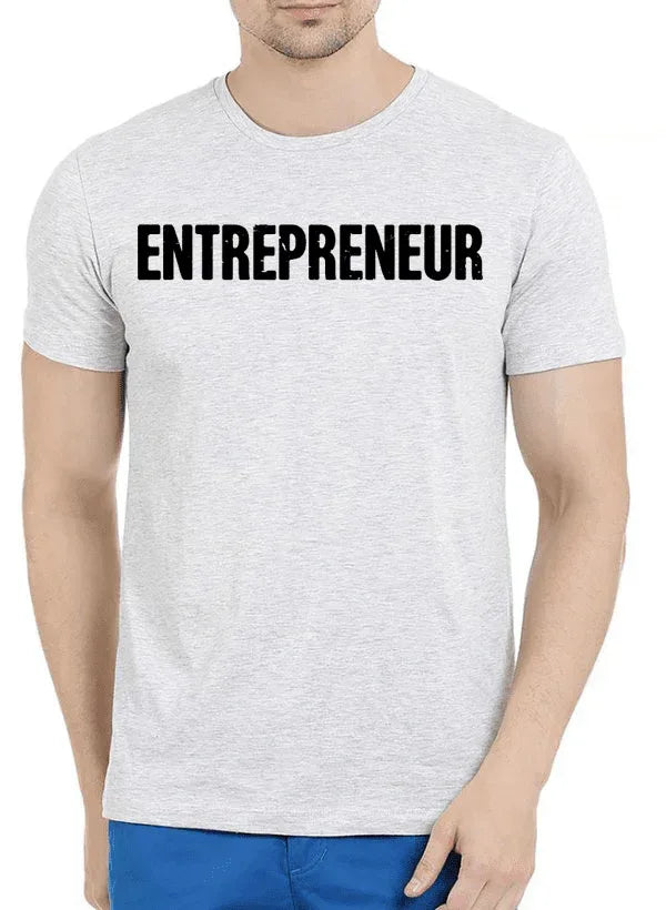 Entrepreneur Half Sleeves Melange T-shirt - Trustymall