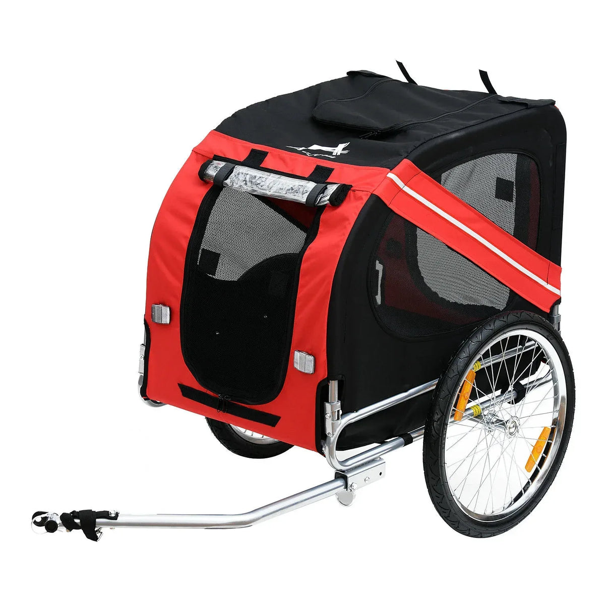 PawHut Pet Trailer Bike Bicycle Dog Cat Carrier w/ Drawbar Hitch High - Trustymall