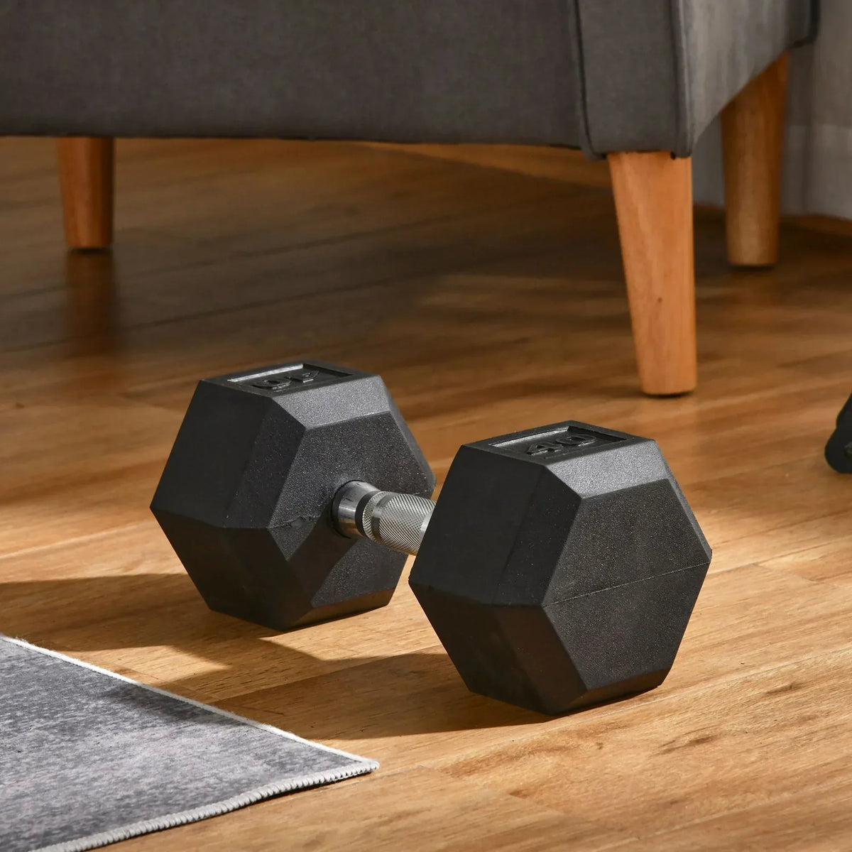 Soozier 40lbs Rubber Dumbbells Weight Dumbbell Hand Weight Barbell for - Trustymall
