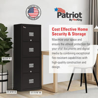 Patriot Vertical 4 Drawer Fire Rated File Cabinet USA Made