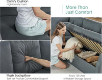 Oversized L Shaped Sleeper Sectional Sofa With Storage