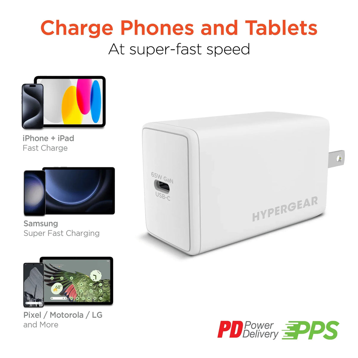 HyperGear SpeedBoost 65W USB-C PD PPS GaN Laptop Charger - Trustymall