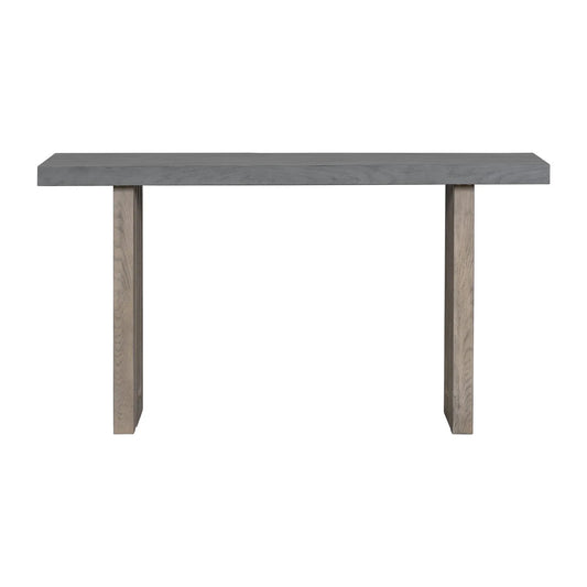 Uniquely Designed Oak Veneer Console Table with Distinctive Side