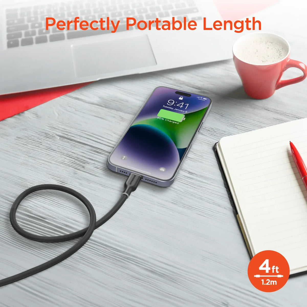 HyperGear Flexi PRO USB-C to Lightning Cable 4ft - Trustymall
