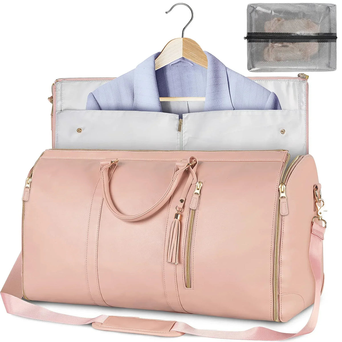 Large Capacity Travel Duffle Bag Women's Handbag Folding Suit Bag Waterproof Clothes Totes - Trustymall