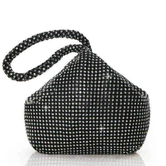 Rhinestone Clutch Evening Bags Sparkly Glitter Triangle Purse
