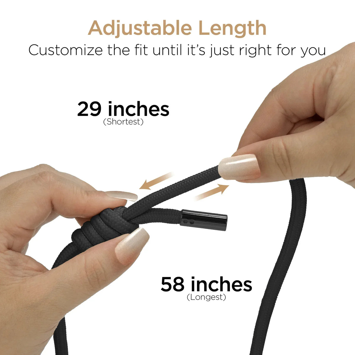 HyperGear TECHcessories Black Braided Rope Universal Crossbody Phone - Trustymall