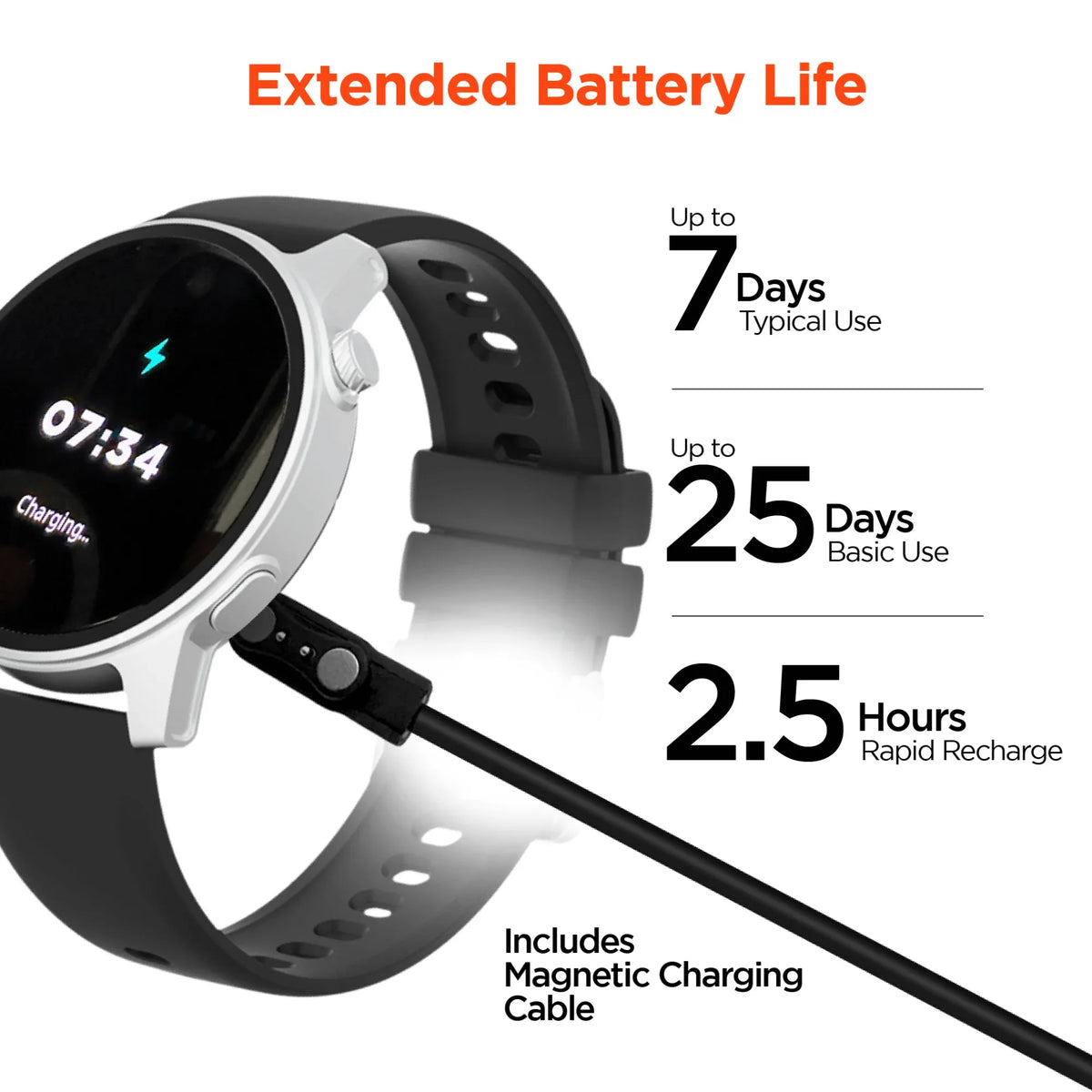 HyperGear SmartWatch paired wirelessly with smartphone displaying fitness data.