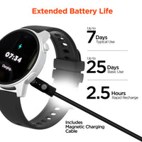 HyperGear SmartWatch paired wirelessly with smartphone displaying fitness data.
