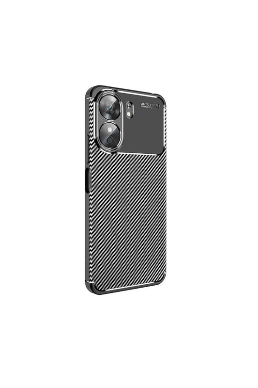 Xiaomi Poco C65 Case with Camera Protector, Black Carbon Cover