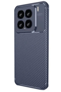 Navy blue soft TPU bumper case for Xiaomi Mi 15 displayed on a white background.