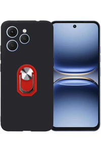 Red Tecno Spark 40 case with silicone ring holder made from flexible TPU material