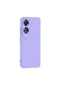 Lilac colored Oppo A60 case with matte silky texture and enhanced camera protection.