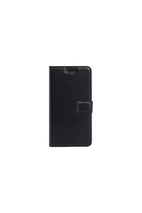 Black Tecno Spark 8C West stand flip wallet case showing closed front view.