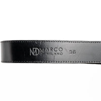 Side view of Georgia belt with smooth full-grain leather lining and stingray skin exterior